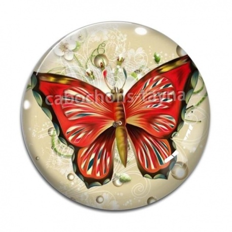Cabochon Verre - papillon