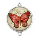 Connecteur Cabochon Argent - papillon