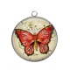 Pendentif Cabochon Argent - papillon