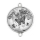 Connecteur Cabochon Argent - papillon