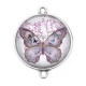 Connecteur Cabochon Argent - papillon