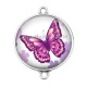 Connecteur Cabochon Argent - papillon