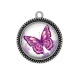 Pendentif Cabochon Argent - papillon