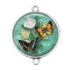 Connecteur Cabochon Argent - papillon