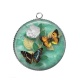 Pendentif Cabochon Argent - papillon