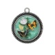 Pendentif Cabochon Argent - papillon