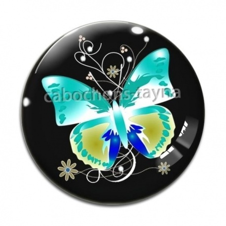 Cabochon Verre - papillon