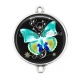 Connecteur Cabochon Argent - papillon