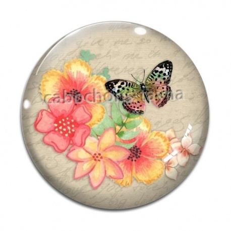 Cabochon Verre - papillon
