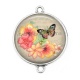Connecteur Cabochon Argent - papillon