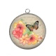 Pendentif Cabochon Argent - papillon