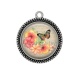 Pendentif Cabochon Argent - papillon