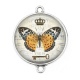 Connecteur Cabochon Argent - papillon