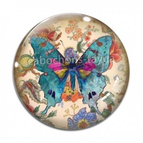 Cabochon Verre - papillon