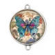 Connecteur Cabochon Argent - papillon