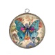 Pendentif Cabochon Argent - papillon