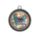Pendentif Cabochon Argent - papillon