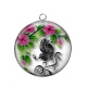 Pendentif Cabochon Argent - papillon