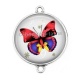 Connecteur Cabochon Argent - papillon