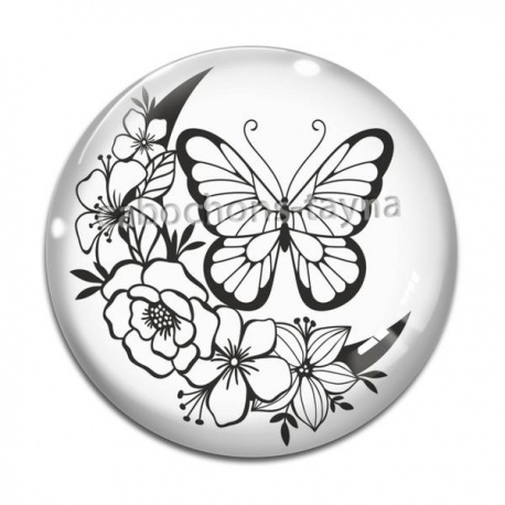Cabochon Verre - papillon