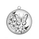 Pendentif Cabochon Argent - papillon
