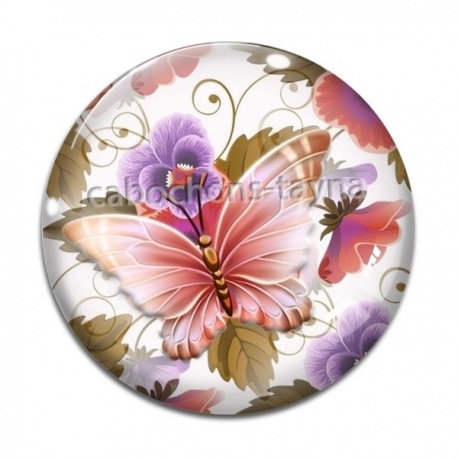 Cabochon Verre - papillon