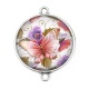 Connecteur Cabochon Argent - papillon