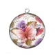 Pendentif Cabochon Argent - papillon