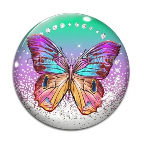 Cabochon Verre - papillon
