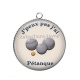 Pendentif Cabochon Argent - j'peux pas j'ai pétanque