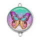 Connecteur Cabochon Argent - papillon