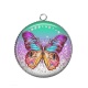 Pendentif Cabochon Argent - papillon