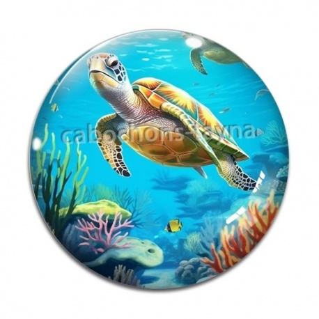 Cabochon Verre - tortue