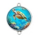 Connecteur Cabochon Argent - tortue