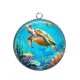 Pendentif Cabochon Argent - tortue