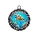 Pendentif Cabochon Argent - tortue