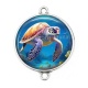 Connecteur Cabochon Argent - tortue