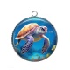 Pendentif Cabochon Argent - tortue