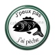 Cabochon Résine - j'peux pas j'ai pêche
