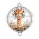 Connecteur Cabochon Argent - girafe