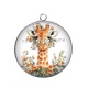 Pendentif Cabochon Argent - girafe