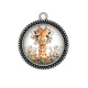 Pendentif Cabochon Argent - girafe