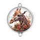 Connecteur Cabochon Argent - girafe