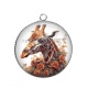 Pendentif Cabochon Argent - girafe