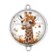Connecteur Cabochon Argent - girafe