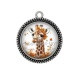 Pendentif Cabochon Argent - girafe