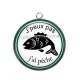 Pendentif Cabochon Argent - j'peux pas j'ai pêche