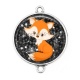 Connecteur Cabochon Argent - renard
