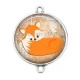 Connecteur Cabochon Argent - renard