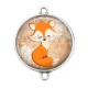 Connecteur Cabochon Argent - renard